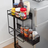 Modern Simple Single-Tier Metal Rack Magnetic Absorbing Iron Art Shelving for Kitchen Refrigerator Side Clutter Storage Bathroom