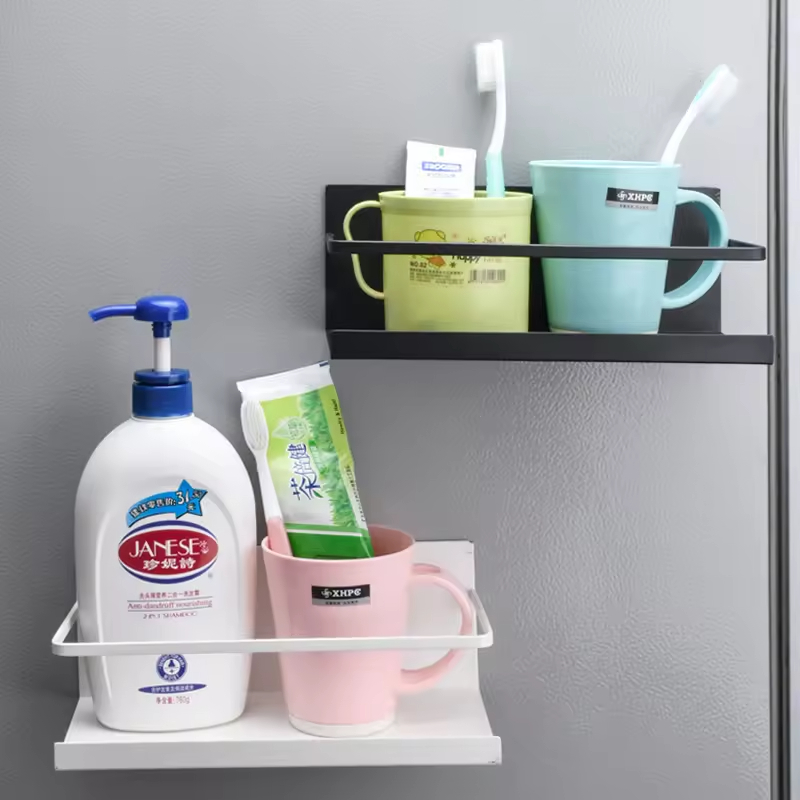 Factory Wholesale Carbon Steel Magnetic Non-Perforated Wall Mounted Kitchen Bathroom Storage Rack for Bag Toilet Roll Paper