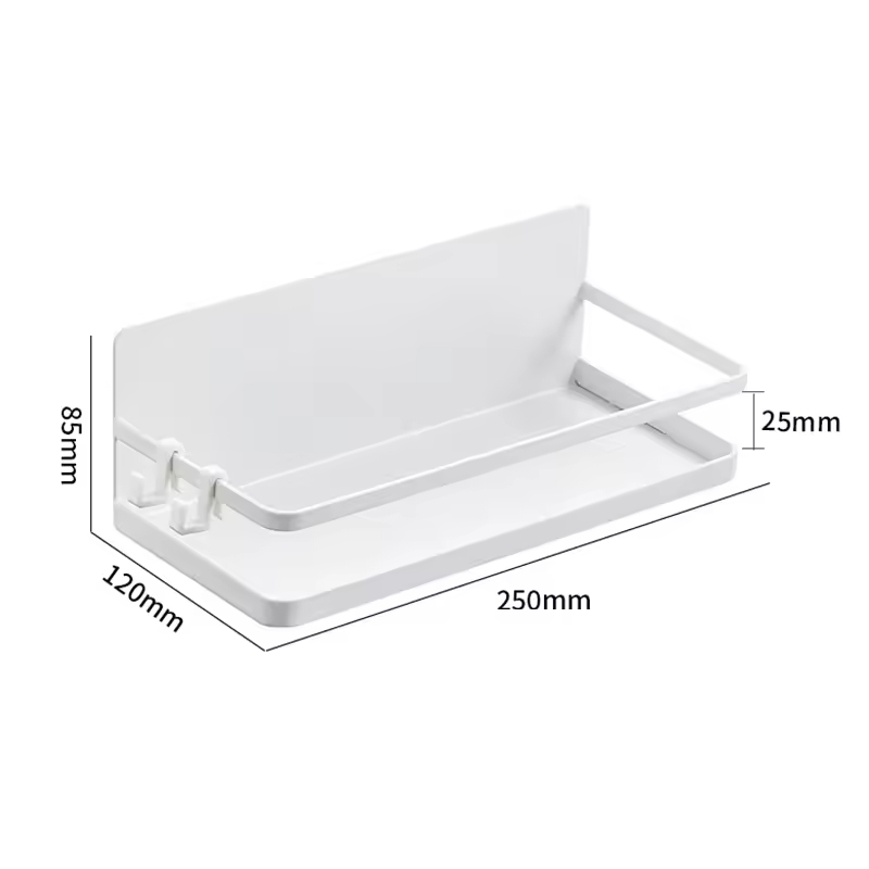 OEM ODM Custom Logo Metal Single Side Wall Refrigerator Storage for Spices Utensils Towel Holder Hooks Kitchen Magnetic Spicev