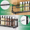 2 Pack Wall Mounted Spice Rack With 8 Hooks, Spice Organizer For Cabinet Pantry Door Spice Shelf Hanging Wall Spice Rack