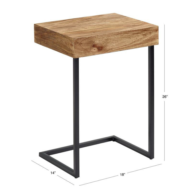 Custom Antique Bedroom Nightstand Contemporary Design Metal and Wood Coffee Table with Drawer for Living Room and Bedroom Use