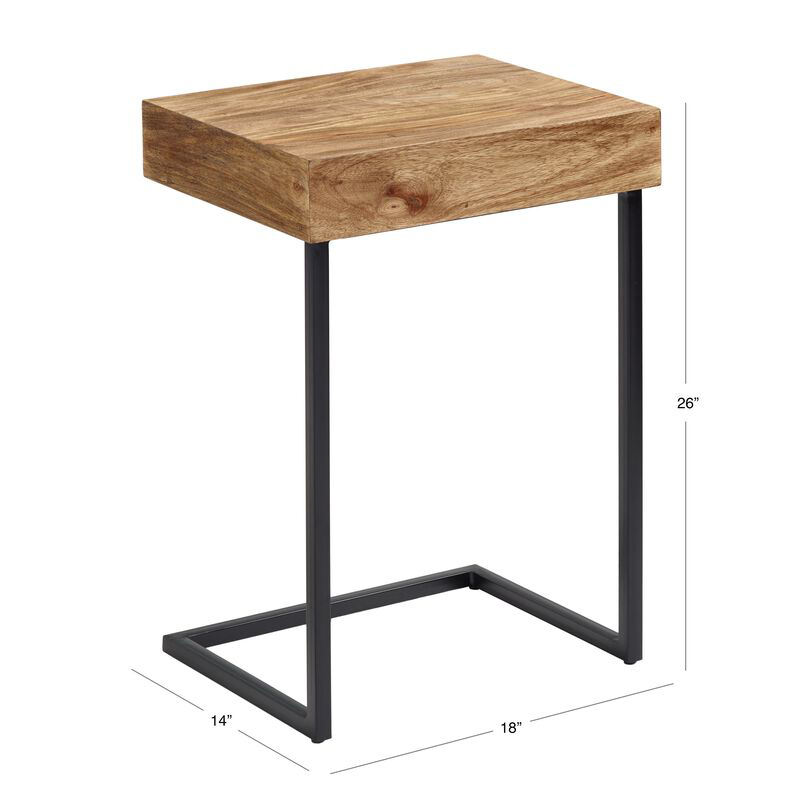 Custom Antique Bedroom Nightstand Contemporary Design Metal and Wood Coffee Table with Drawer for Living Room and Bedroom Use