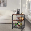 OEM&ODM End Table Side Table 3 Tiers Nightstand Retro Storage Shelf for Bedroom Stable Wood and Metal Frame Side Table