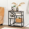 Custom Entryway Table Console Table with Charging Station Industrial Narrow Sofa Table with 5 Tier Storage Shelves