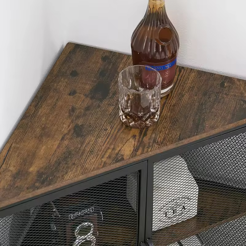 ODM OEM 3-Tier Metal Frame Shelves 20 In. X 20 In. X 27.6 In. Mesh Protection Door Contemporary Dining Corner Storage Organizer