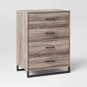 OEM&ODM Modern Rattan Dresser 4-Drawer Wood Metal Frame Chest with Spacious Storage for Bedroom
