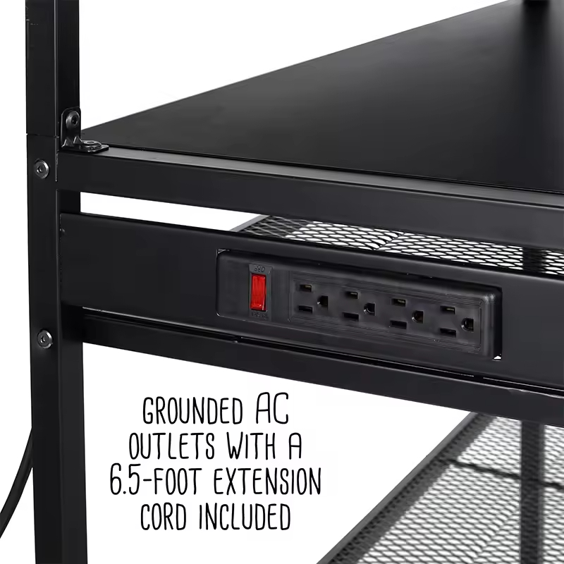 Factory Custom Steel Heavy Duty 3-Tier Wall-Mounted Tool Organizer Shelving Unit Strong Load-Bearing Capacity 18x38x71.25 Inches