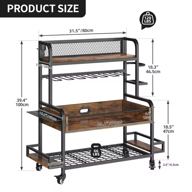 Factory Custom Three-Layer Metal Power Tools Storage Box Wall-Mounted Garage Multi-Function Shelf Display Rack