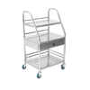 5-Tier Metal & Wood Floor Medical Storage Cart for Kitchen Bathroom Living Room