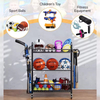 For Garage Indoor and Outdoor Toy Storage Racks with Wheels Basketball Racks with Baskets and Hooks Living Room Storage Shelf