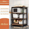 OEM/ODM Large Capacity 4-Tier Metal Kitchen Storage Rack with 4 Open Baskets Kitchen Storage Shelf Cart From Factory