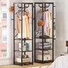 Factory Custom Steel & Wood Freestanding 8 - Hook Coat Rack Bedroom Multi-functional Clothing Storage Rack