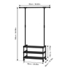 Industrial Metal Garment Rack W/Rolling Wheels Heavy-Duty Space-Saving for Bedroom Laundry Entryway Closet Home Storage