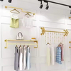 Clothes Shop Display Rack Standing Clothing Rack Decorative Metal Garment Rack with Storage Shelf Waterproof Bathroom Wardrobe