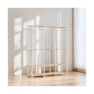 Manufacturer Custom Metal Clothing Rack Space-Saving Solid Color Multifunctional Steel Structure for Wardrobe Use