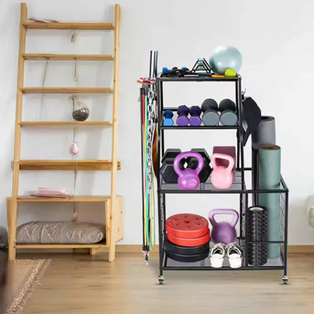 Weight Home Gym Storage Yoga Mat Storage Rack Workout Equipment Storage Rack Exercise Equipment Gym Rack Organizer