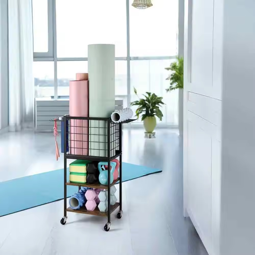 Dumbbell Rack Weight Rack Home Gym Storage for Yoga Mat and Balls
