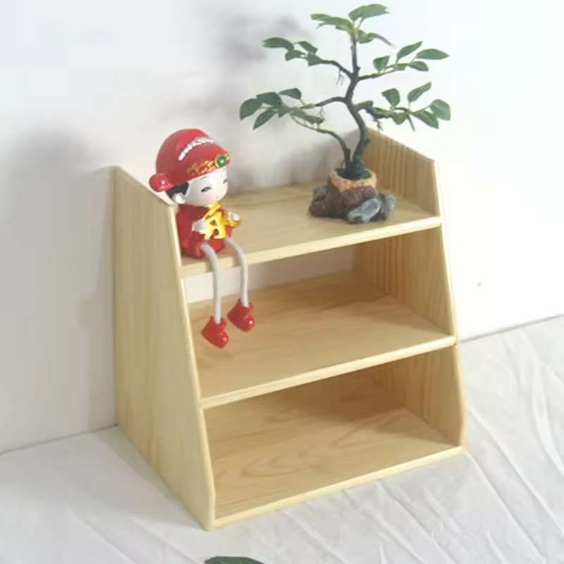 Storage Rack Bookshelf Vintage Shelves Small Wooden Bookcase Indoor Plant Stands Desk Organizer