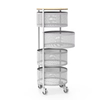 Space Saving 3 Floor Rolling Storage Trolley with Wheels Ideal for Kitchen and Bathroom Use Enhancing Organization and Mobility