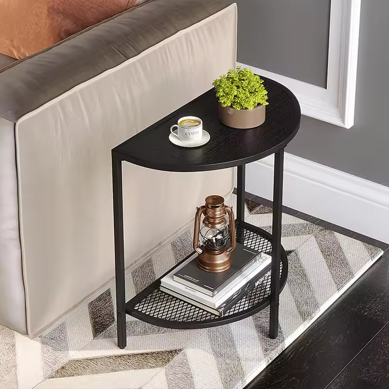 Factory Customizable 2-Tier Narrow Console Table with Storage for Entryway Half Moon Sofa & Couch Bookcases & Bookshelves