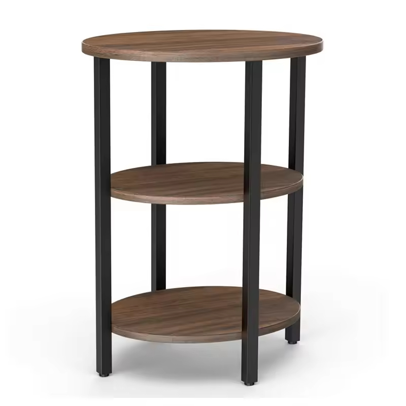 ODM OEM 3-Tier Storage Side Table round Coffee Table for Home Office & Living Room Workshop Furniture End Table