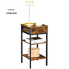 Custom ODM OEM Nightstand End Table Open Storage Shelves Drawer Rustic Brown Contemporary Design for Living Room Space Saving