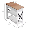 Factory ODM/OEM Side Table with 2 USB Ports and 1 Outlet Charging Station End Table for Dining and Living Room Storage Shelves