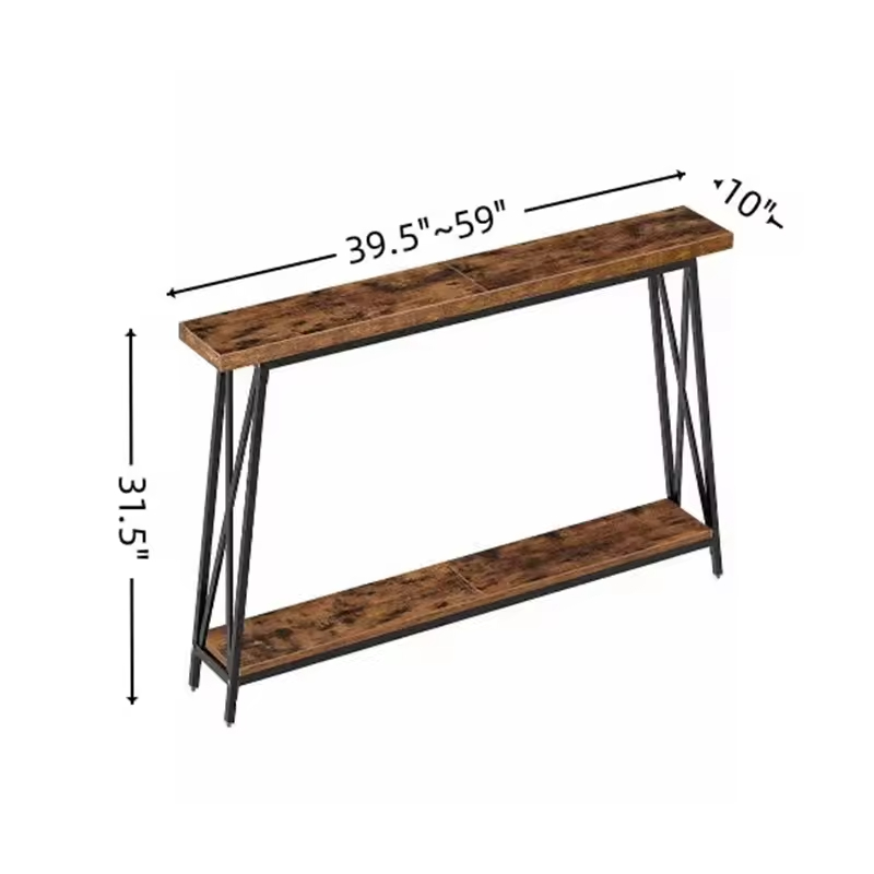 Factory Customizable Contemporary Convertible Console Table Built-in Outlets Solid Wood Metal Construction Living Room Bedroom