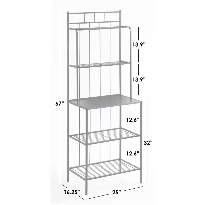 24.8'' Metal Freestanding Utility Storage Shelf Kitchen Islands Carts Microwave Compatibility Factory Wholesale ODM/OEM Kitchen