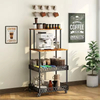 Factory Custom 4-Tier Standing Bakers Rack Smooth-Rolling Wheels for Microwave Storage Spacious Kitchen Kitchen Islands Carts