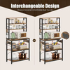 Large Capacity 5-Layer Metal Wooden Kitchen Storage Rack with Three Baskets Custom Factory Oven Rack for Kitchen Islands & Carts