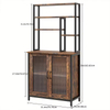 Large Capacity 5-Layer Metal Wooden Kitchen Storage Rack with Three Baskets Custom Factory Oven Rack for Kitchen Islands & Carts