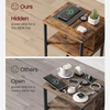 Modern 3-Tier 3-Port Solid Wood USB Charging Nightstand Side Table Plug-in Outlets Living Room Bedroom End Table Charging