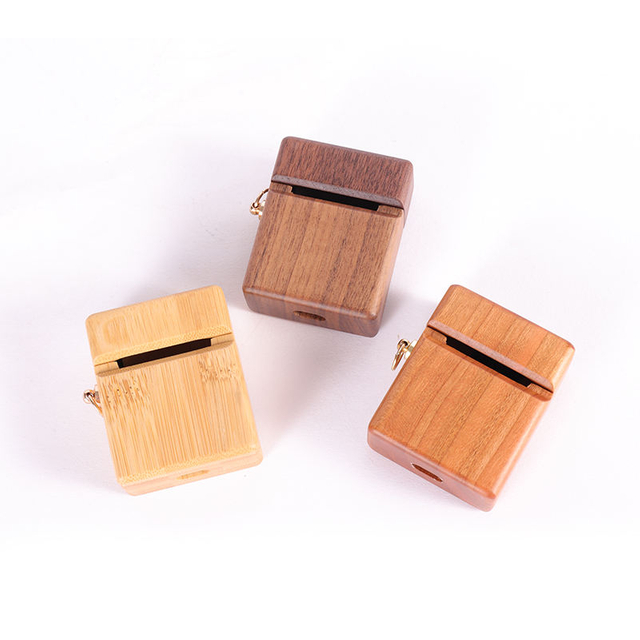 Factory Wholesale Luxury Wooden Bamboo Durable Shockproof Case Cover with Customizable Color and Modern Style for AirPod Pro 1 2
