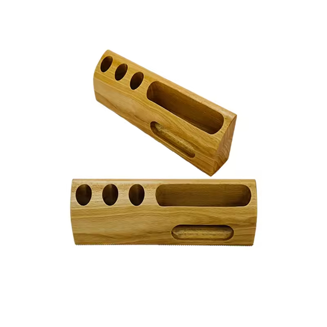 Modern Wooden Pen Storage Box Engraved Name Card Durable Space-Saving Customizable Color Rectangle Wood Craft for Wall Sign