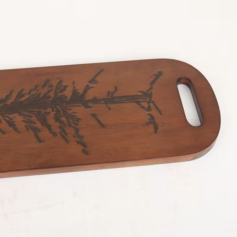 Extra Long Acacia Wood Charcuterie Boards Durable Space-Saving Modern Cheese Platter Double Handles Serving Board for Meal Fruit