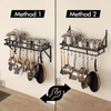 Factory Custom Floor Type Stainless Steel Pot Rack Kitchen 24 Inch Hanging Spice Storage Organizer Hooks Customizable Color