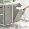 Commercial 2-in-1 Laundry Organizer | Steel + Polyester Construction | Removable Waterproof Fabric Bags | Bathroom Clothing