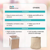 Factory Custom Double Tier Foldable Waterproof Steel & Polyester Wood Bathroom Laundry Hamper with Removable Design