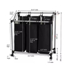 ODM OEM Triple Sorter Laundry Storage Box Household Rolling Hamper with Wheels for Bathroom & Living Room