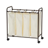 Factory ODM Metal and Wood Laundry Basket with Wheels for Kitchen and Bathroom Use Strong Load-bearing Capacity
