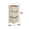 Bathroom Laundry Basket 3-layer Clothing Storage Carbon Steel Wood Rectangle Multifunction Standing Household