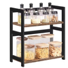 Manufacturer Custom 2-Tier Baker's Rack - Spacious Kitchen Utility Microwave Oven Stand with Storage Cart and Workstation Shelf