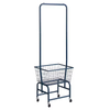 Custom Wheeled Heavy Duty Clothes Rack with One Wire Storage Basket Rolling Garment Racks Clothes Holder