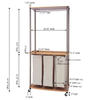 Factory Custom Bathroom Storage Baskets with Metal-wood Cionmbined Frame and Hangers Wheeled Laundry Hamper