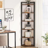 Custom Heavy-Duty 6-Tier Corner Bookcase with 6-Layer Storage Shelves Tall Thin Bookcase Rack for Efficient Space Utilization