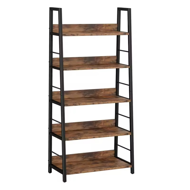 ODM OEM 59'' H X 27.6'' W X 13.8'' D D 5tiers Living Room Office Show Room Ladder Storage Shelf Rack Shelf Unit Bookcase