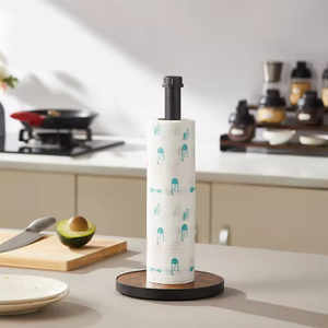 Custom Kitchen Metal Tissue Holder Round Stainless Steel Stand Tissue Holder Metal Standing Kitchen Tissue Roll Holder