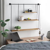 OEM&ODM 3 Piece Floating Shelf Accent Shelf with Towel Bar Ladder Bracket Floating Wall Shelves