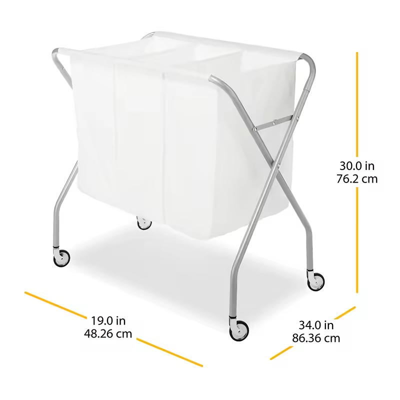 High-Capacity Minimalist Wheeled Laundry Sorter Factory Custom Bathroom Storage Basket for Clothing Practical Rolling Basket